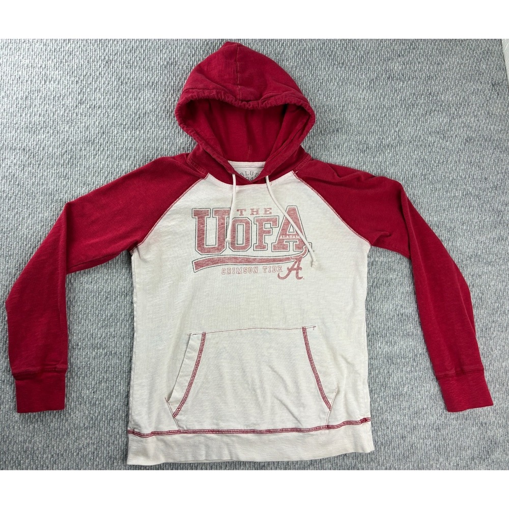 Blue 84 Alabama Crimson Tide UofA Raglan Hoodie Womens Medium Red White USA